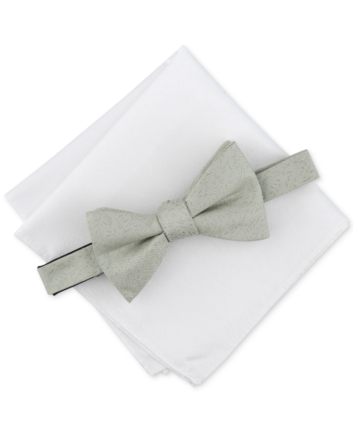 Bar Iii Men's Cassina Vine Bow Tie & Pocket Square Set, Created For Macy's In Green