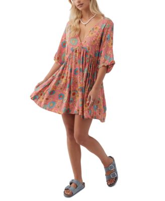 O'Neill - Juniors' Rosemary Belize Printed Woven Mini Dress