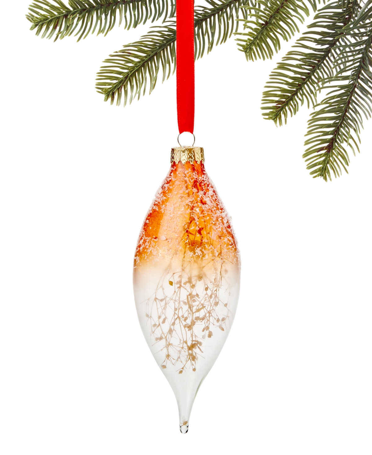 Holiday Lane Spiced Cider Copper Ombre Floral Drop Ornament, Created For Macy's In No Color