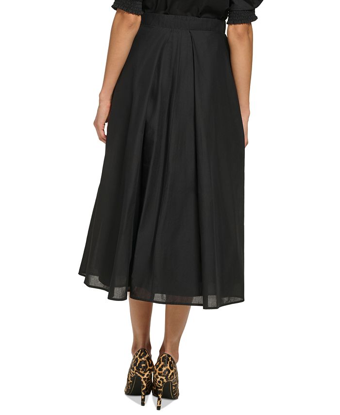 DKNY Women's Pleated Cotton Midi Skirt - Macy's