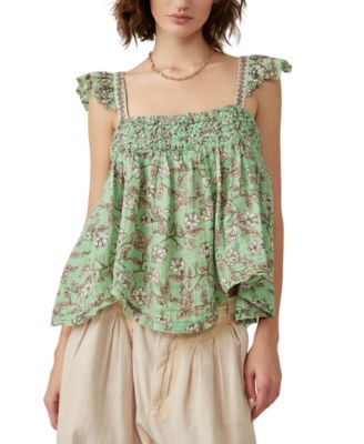 Free People - Women's Nala Cotton Ruffled Smocked Top