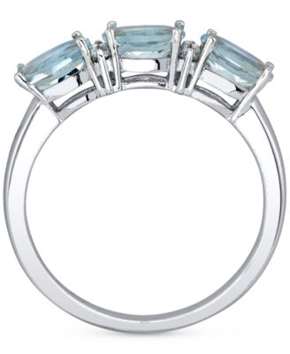 Macy's Aquamarine (1-1/5 Ct. T.w. ) & Diamond (1/20 Ct. T.w.) Ring In ...