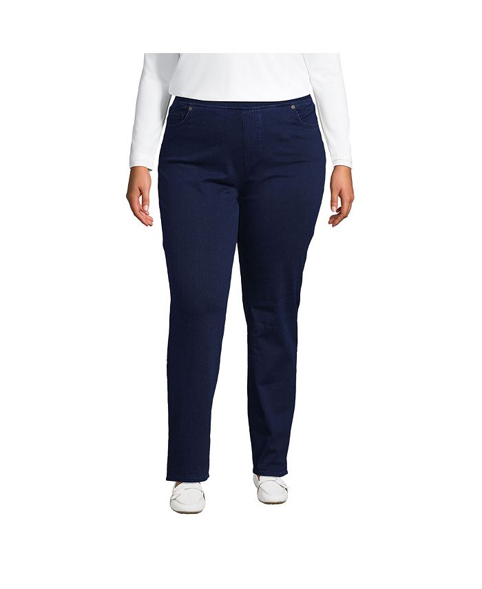 Plus Size Starfish Mid Rise Knit Denim Straight Jeans