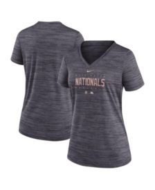WEAR by Erin Andrews Women's Navy Washington Nationals Notch Neck Tie-Dye T- shirt