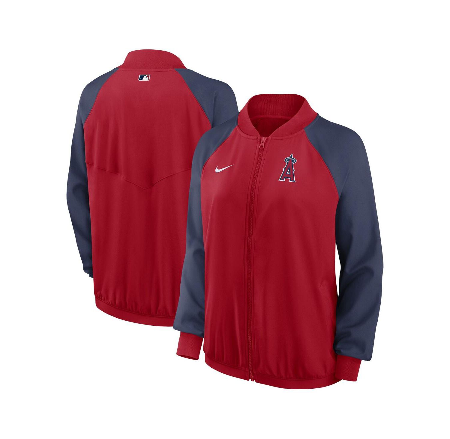 Women's Red Los Angeles Angels Authentic Collection Team Raglan Performance Full-Zip Jacket