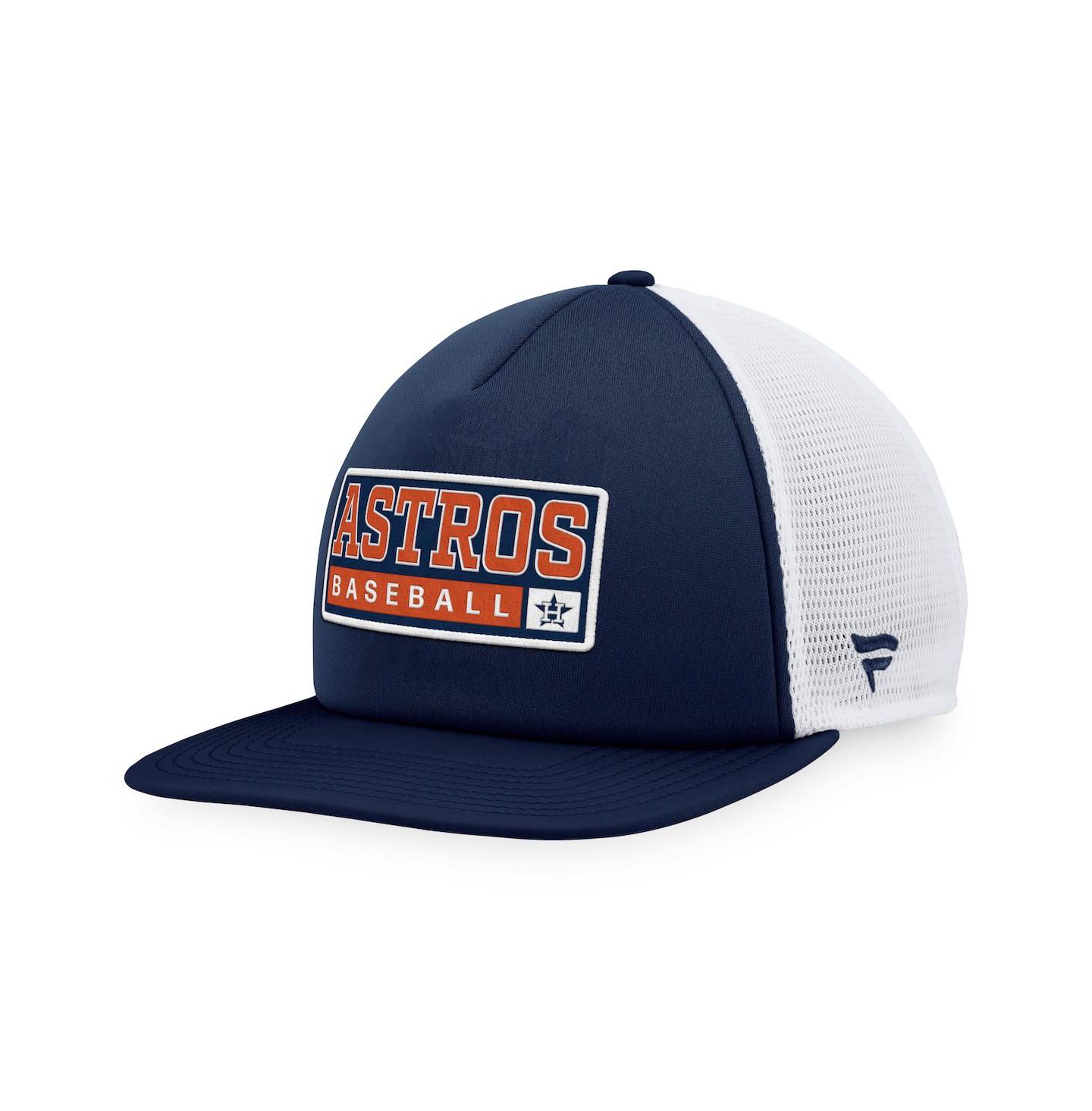 Мужская кепка Majestic Navy, White Houston Astros Foam Trucker Snapback Hat — фото 1
