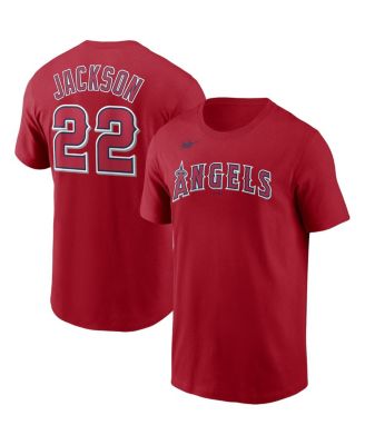 Men's Bo Jackson Red California Angels Cooperstown Collection Name and Number T-shirt