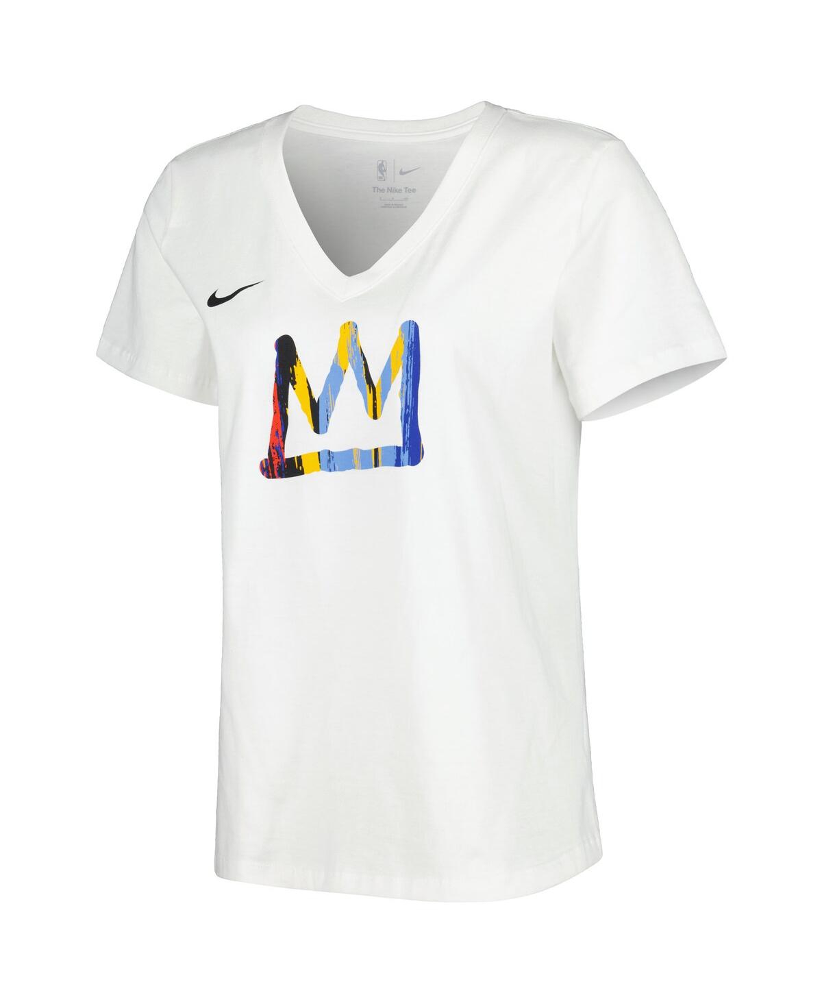 Women's NikeBrooklyn Nets 2022/23 City Edition Essential V-Neck T-shirt - White
