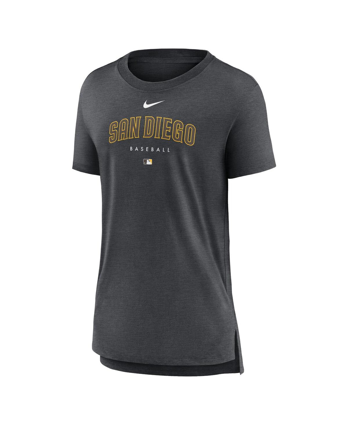 Nike Women's  Heather Charcoal San Diego Padres Authentic Collection Early Work Tri-blend T-shirt In Heather Charcoal