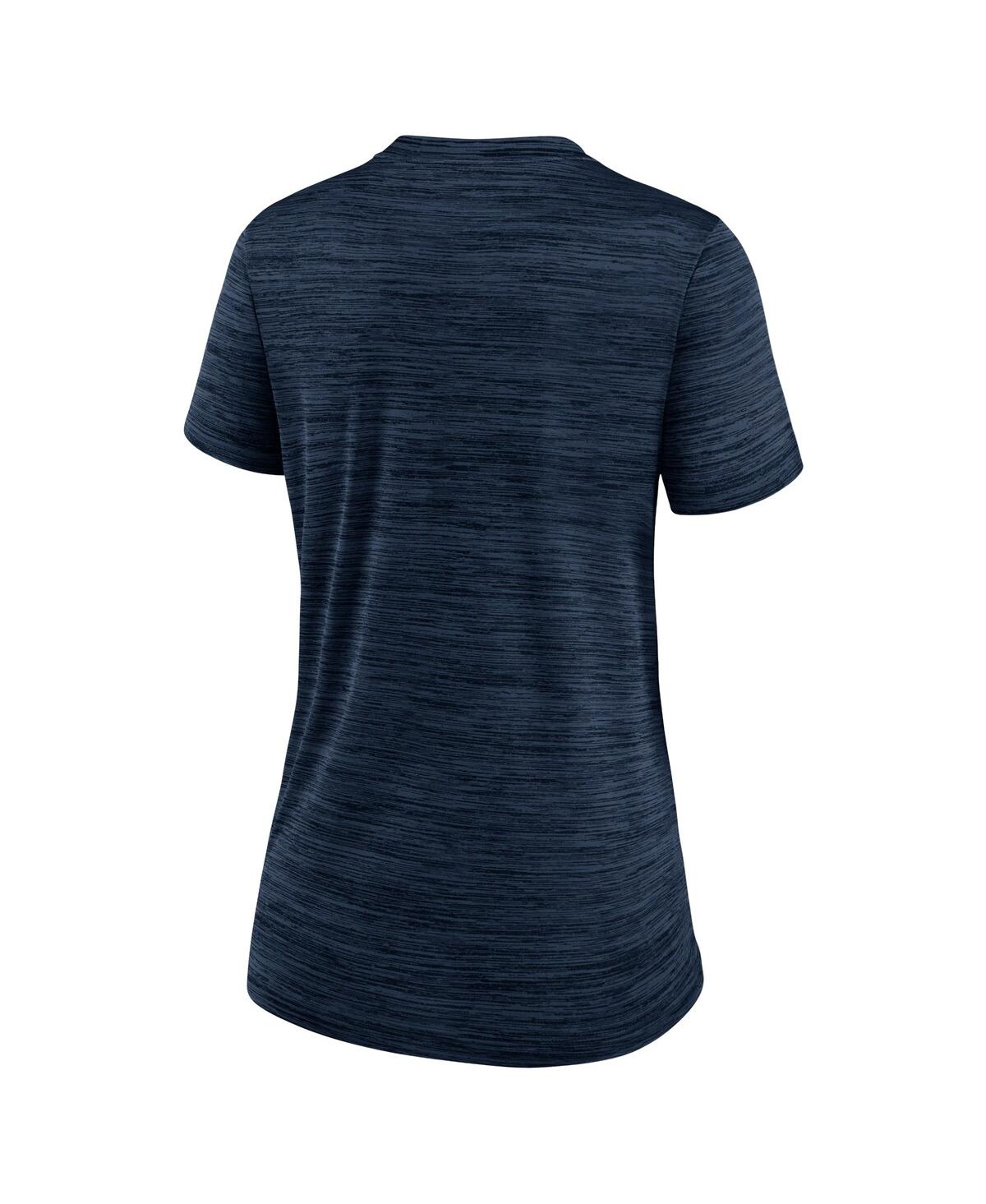 Shop Nike Women's  Navy Milwaukee Brewers Authentic Collection Velocity Practice Performance V-neck T-shir