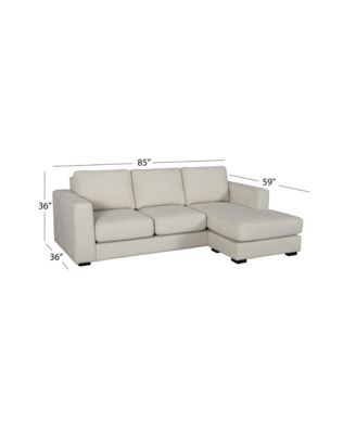Elizabeth 85" Stain-Resistant Fabric Reversible Sofa Chaise Sectional