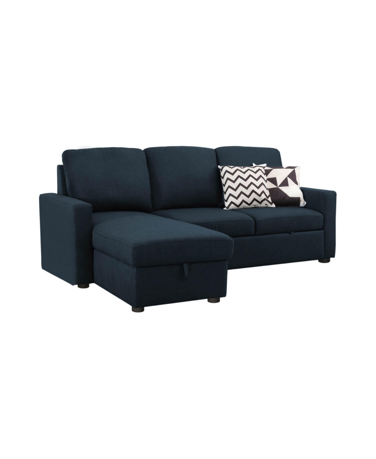 Abbyson Living Newton 2 Piece Storage Sofa Bed Sectional In Navy Blue
