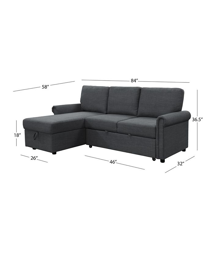 Abbyson hamilton storage sofa bed and reversible shop sectional