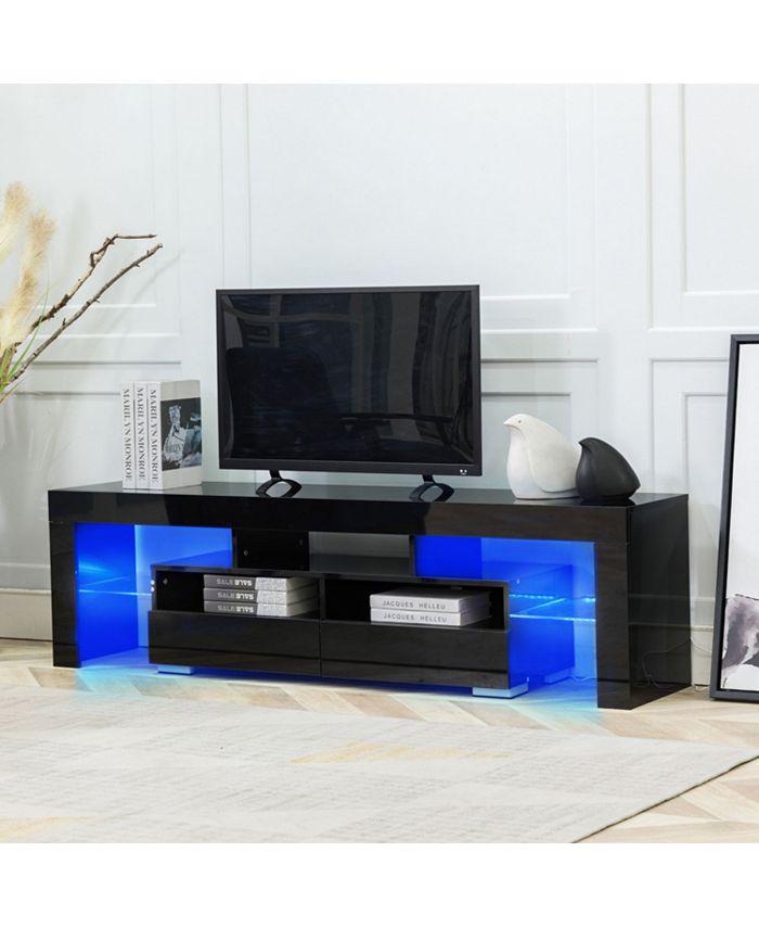 Simplie Fun Wood Media Storage Console for 65 Inch TV, Flat Screen TV Gaming Consoles