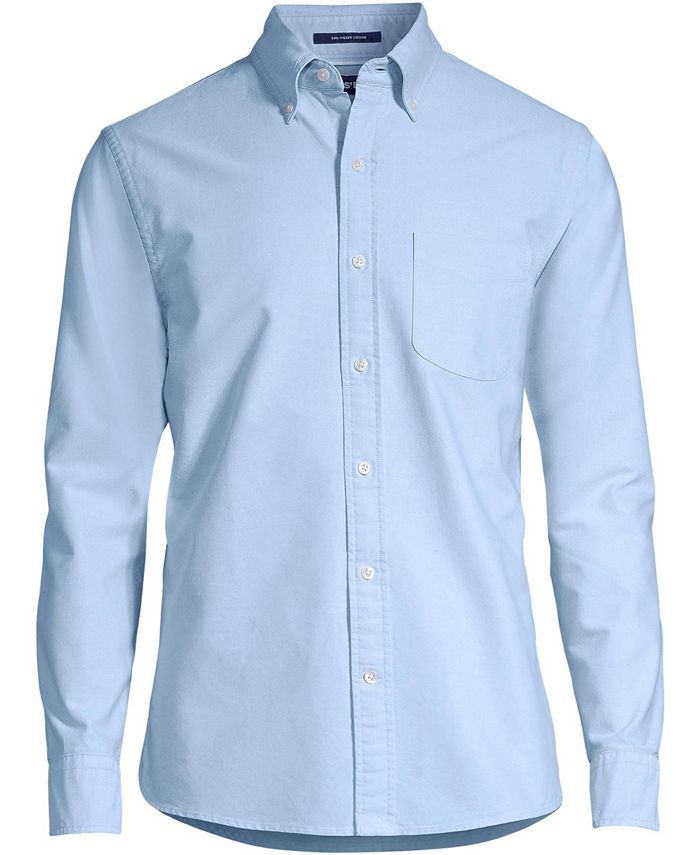 Lands' End Men's Traditional Fit Sail Rigger Oxford Shirt Macy's