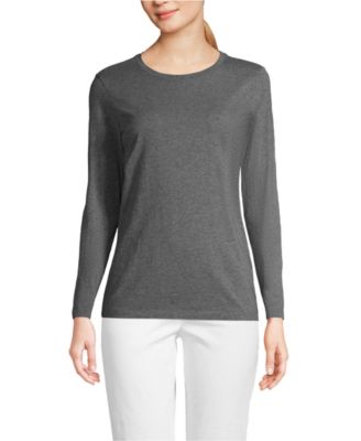 Women's Tall Supima Cotton Long Sleeve Crewneck T-Shirt