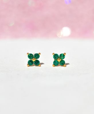 Faux Cubic Zirconia Teeny Tiny Cluster Stud Earrings