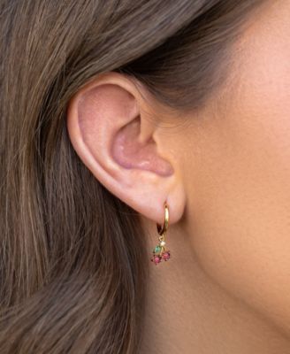 Faux Cubic Zirconia Cherry Sweet Hoop Earrings