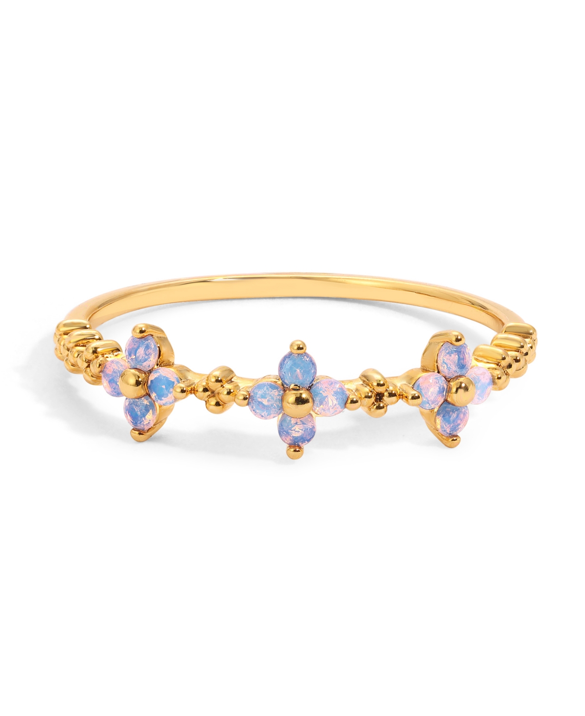 Girls Crew Crystal Floral Lilac Love Ring In Gold