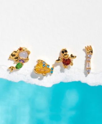 Crystal Multi-Color Disney Princess Little Mermaid Stud Earring Set