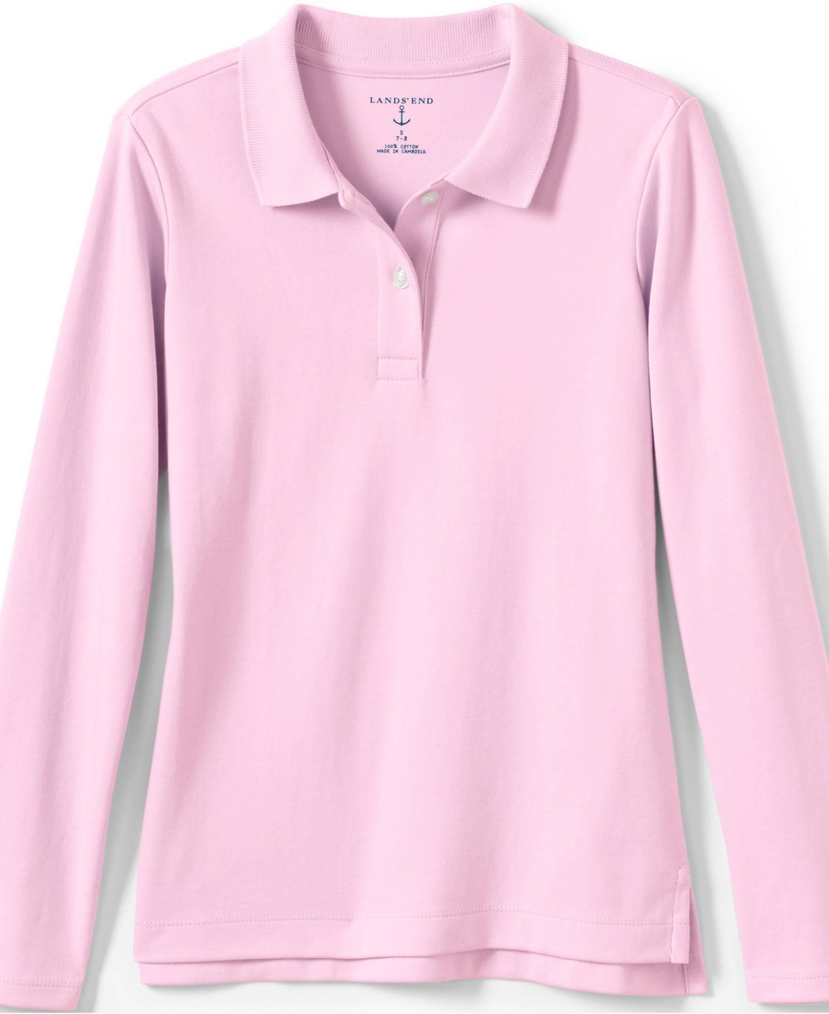 Lands' End Girls Long Sleeve Feminine Fit Interlock Polo Shirt