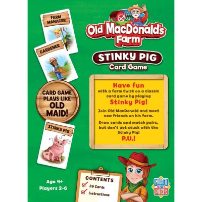 MasterPieces Old MacDonald's Farm - Stinky Pig Card Game for Kids