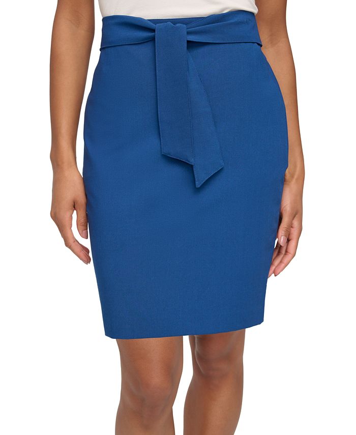 DKNY Women's TieFront ZipBack Short Pencil Skirt Macy's