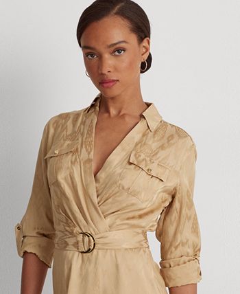 Lauren Ralph Lauren Women's Belted Geo Jacquard Long-Sleeve Dress