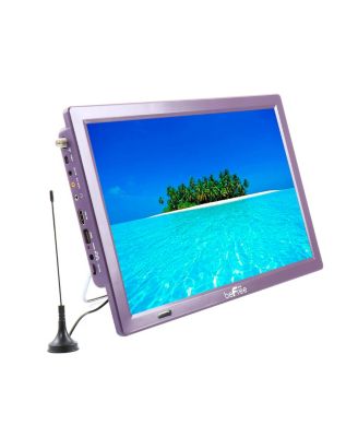 Portable Rechargeable 14 Inch LED TV with HDMI, SD/MMC, USB, VGA, AV In/Out and Built-in Digital Tuner in Purple