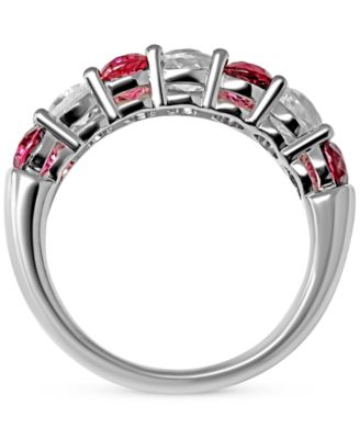 Rhodolite Garnet (1 ct. t.w.) & White Topaz (3/4 ct. t.w.) Band in Sterling Silver