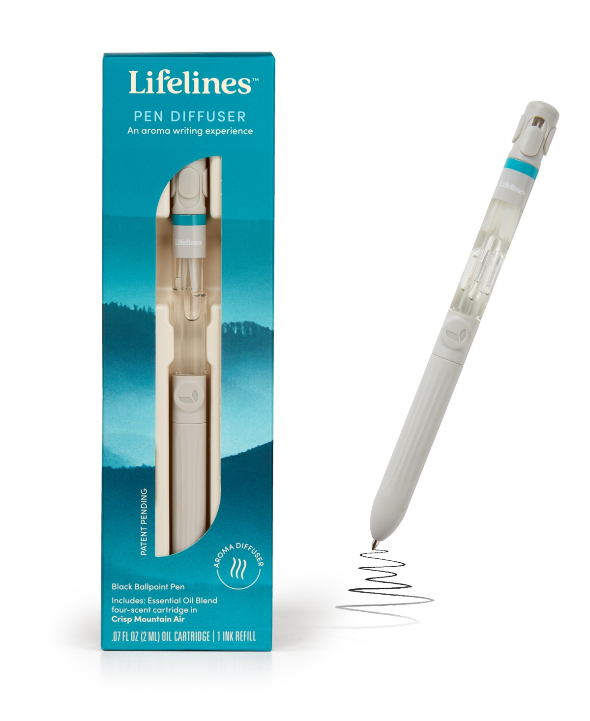 Lifelines Pen Diffuser With 4-scent Cartridge In Crisp Mountain Air In Blue