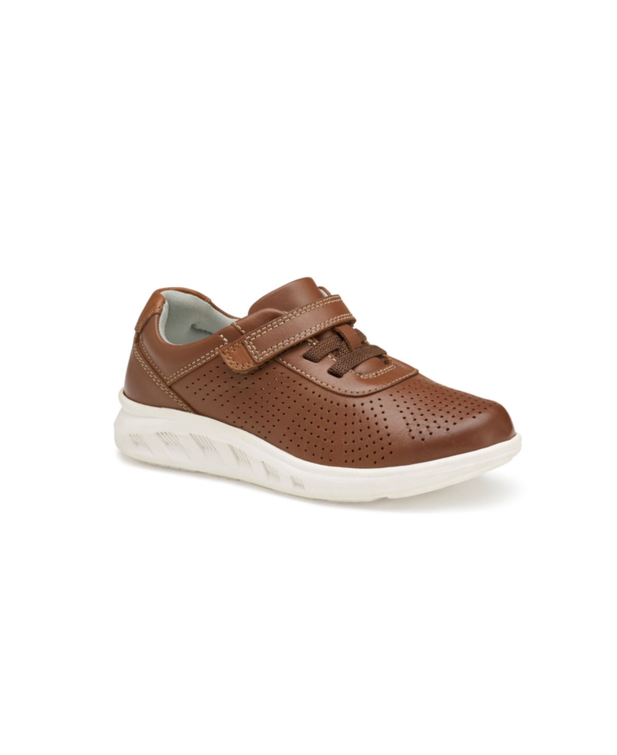 Johnston & Murphy Kid's Activate U-throat Hook & Loop Sneaker In Tan Full Grain