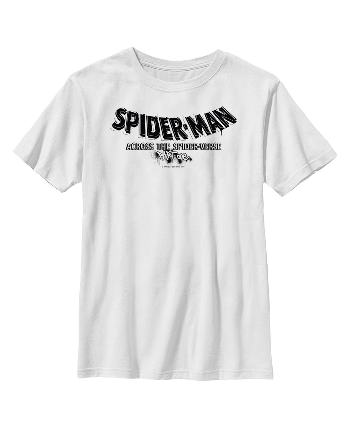 Boy's Spider-Man: Across the Spider-Verse Movie Logo Black Child T-Shirt - White