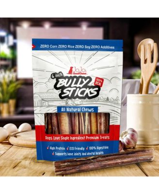 All-Natural Beef Bully Stick Dog Treats, Premium Snack, High Protein & Long-Lasting Chews – 6" Thick (3-Pack)