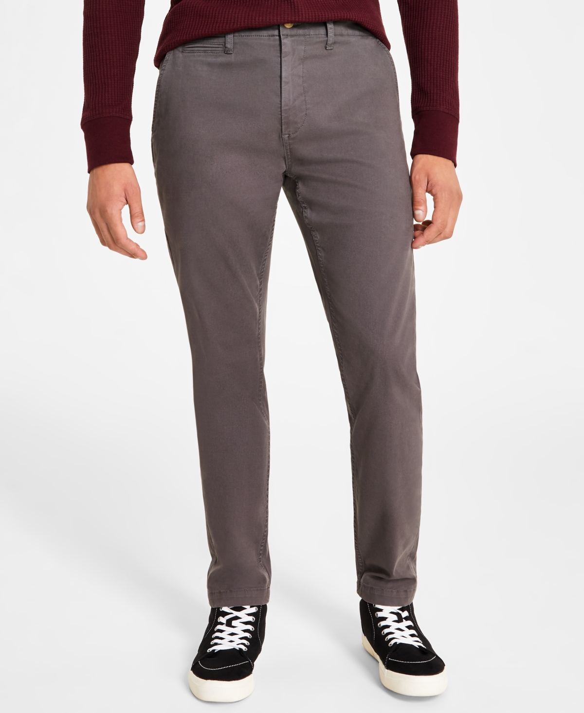 Sun + Stone Men's Men's Dewy Slim-straight Chino Pants, Created For Macy's In Titanium Grey