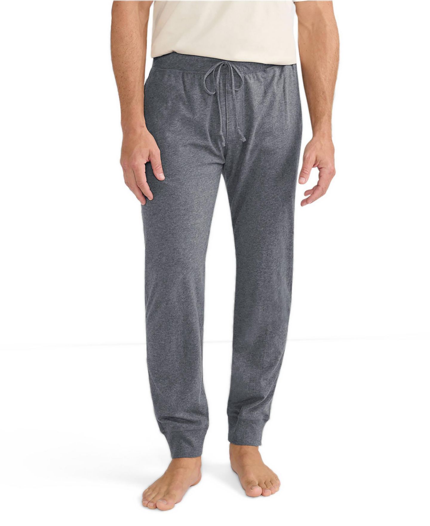 Мужские брюки Lands' End Knit Jersey Sleep Jogger, цвет: Угольный меланжевый — фото 3