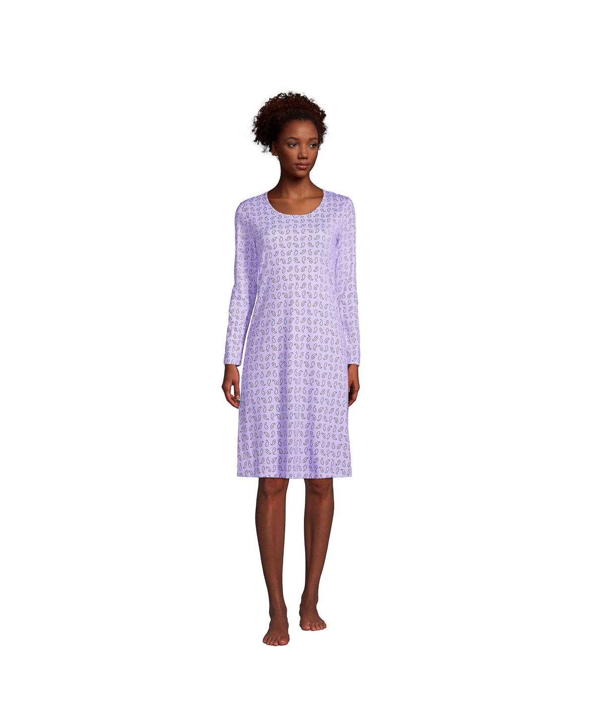 Womens petite sales long sleeve nightgown