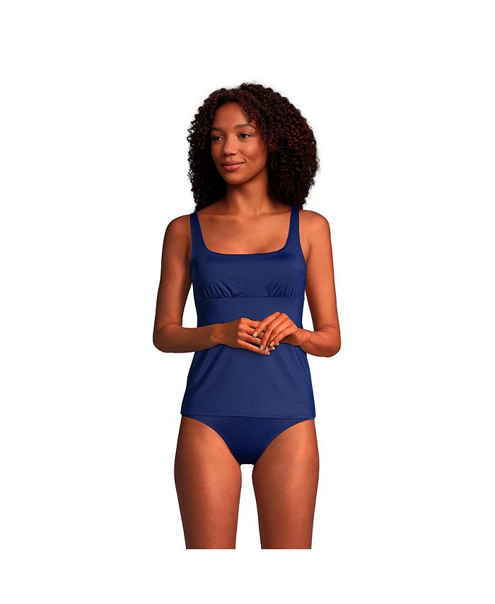 Lands' End Women's Mastectomy Square Neck Tankini Swimsuit Top