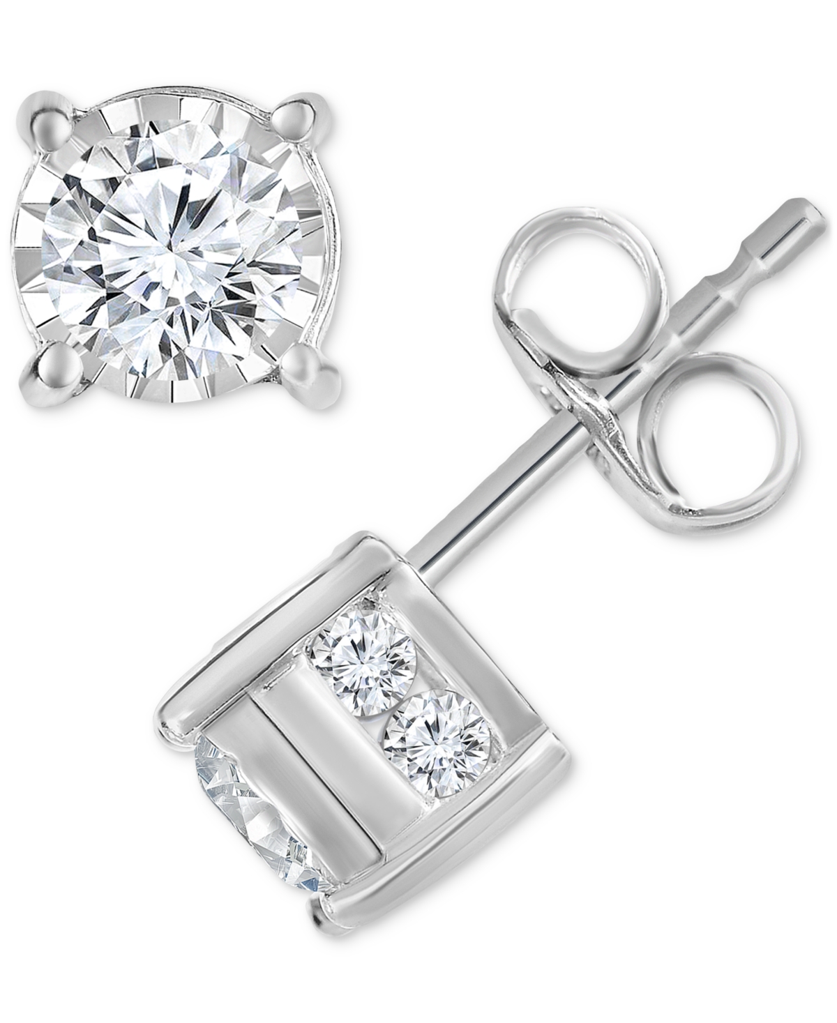 TruMiracle Diamond Stud Earrings (3/4 ct. t.w.) in 14k White, Yellow or Rose Gold