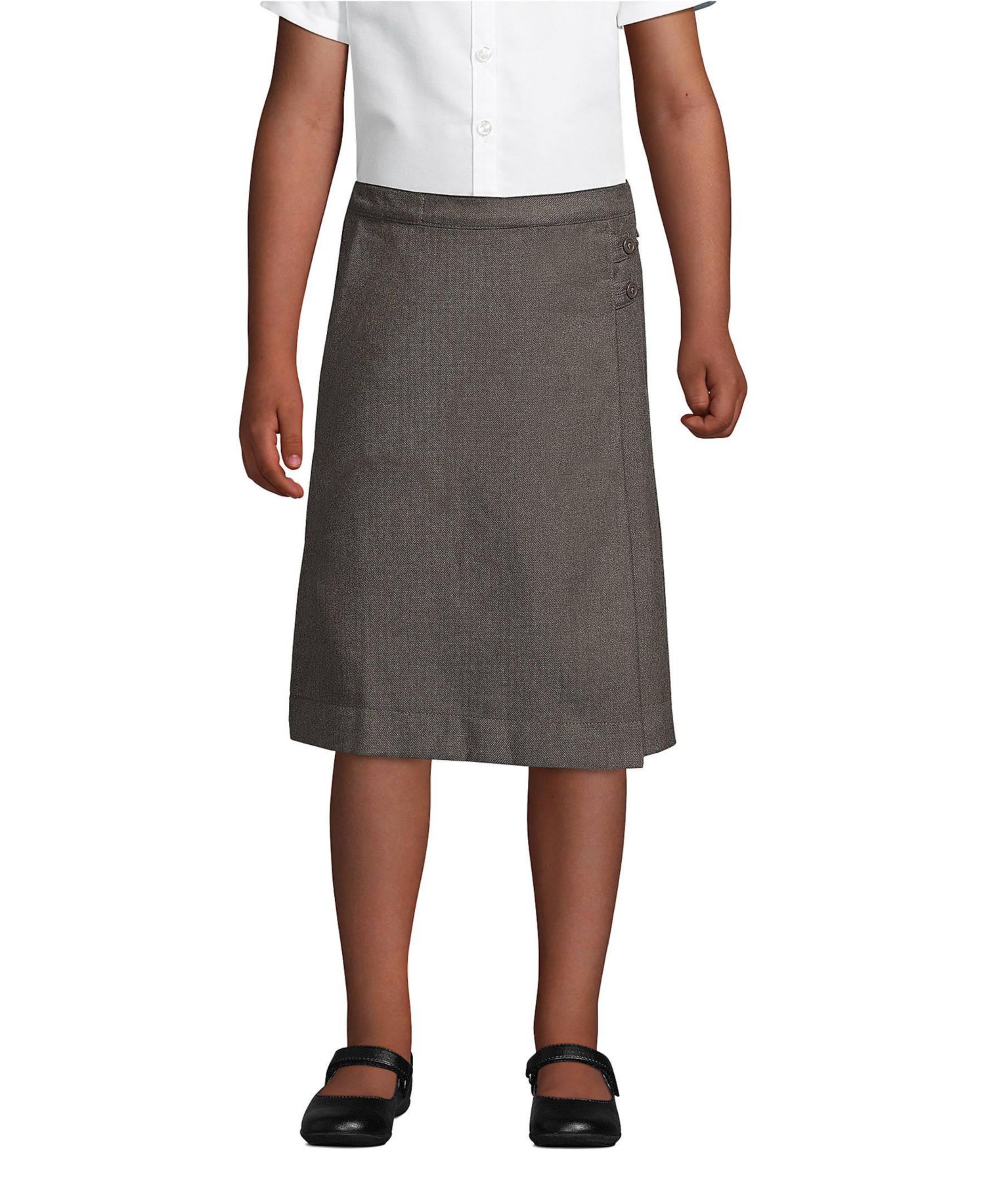 Men's School Uniform Girls Child Plus Solid A-line Skirt Below the Knee