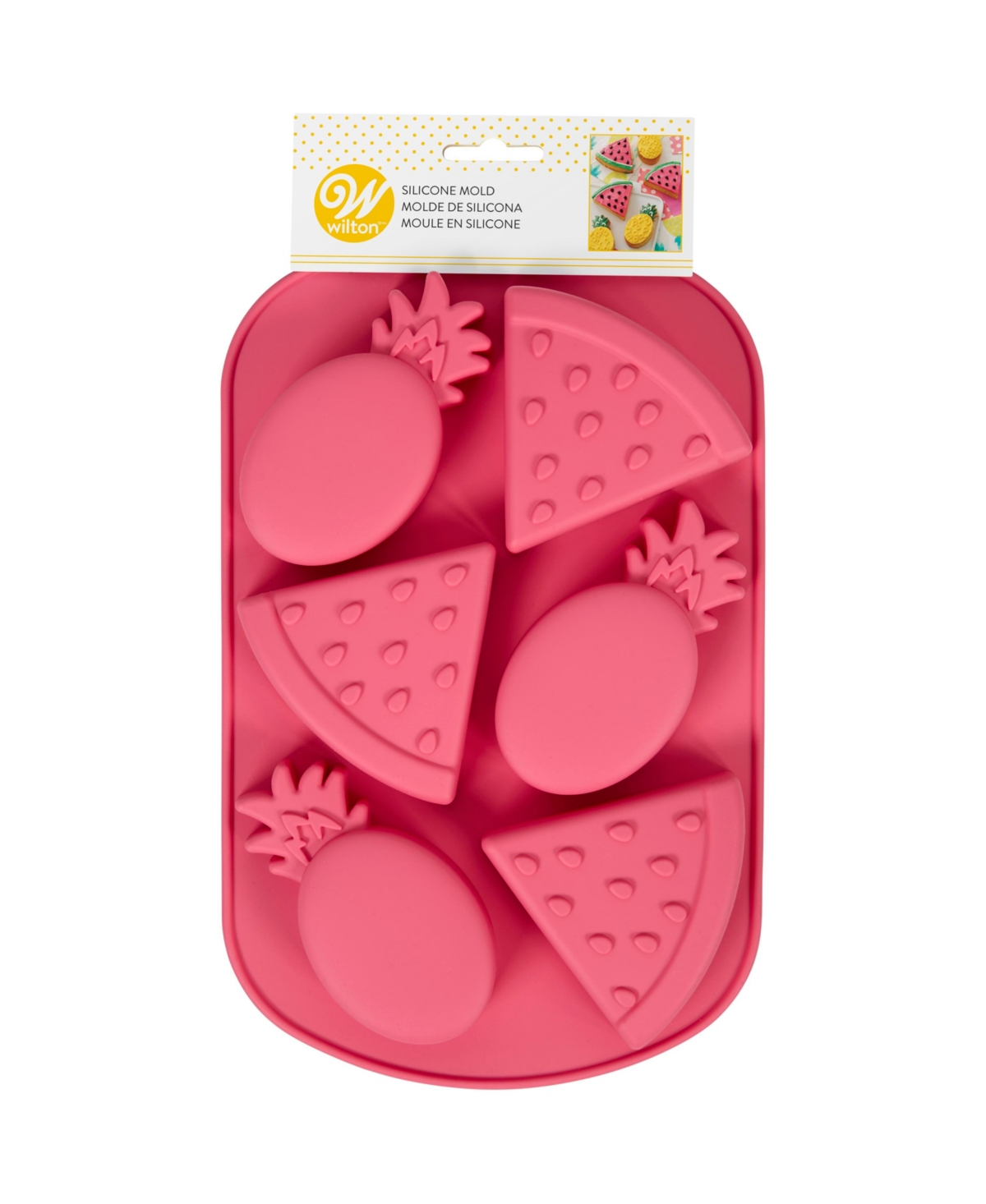 Wilton Pineapple/melon Silicone Baking Mold In Pink