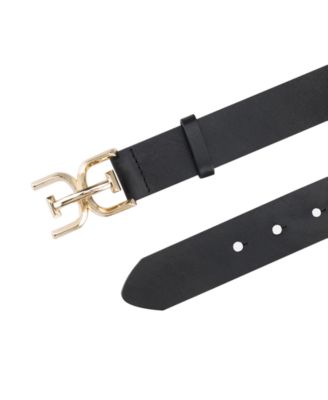 Women's Brass-Tone Double-E Plaque Buckle Casual Belt