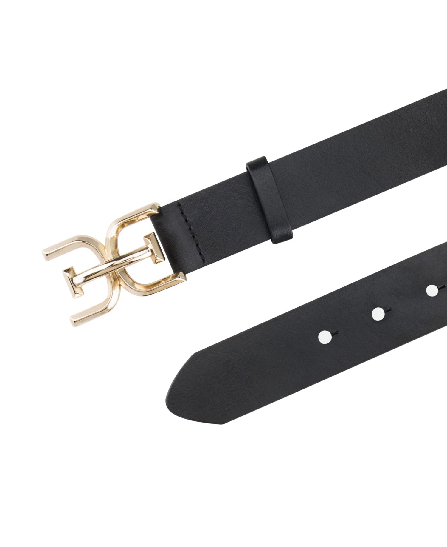Women's Brass-Tone Double-E Plaque Buckle Casual Belt