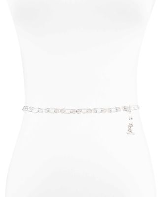 1475 Women\'s Fully Adjustable Double-e Logo Chain Link Dress Belt, Silver Women\ main image 4