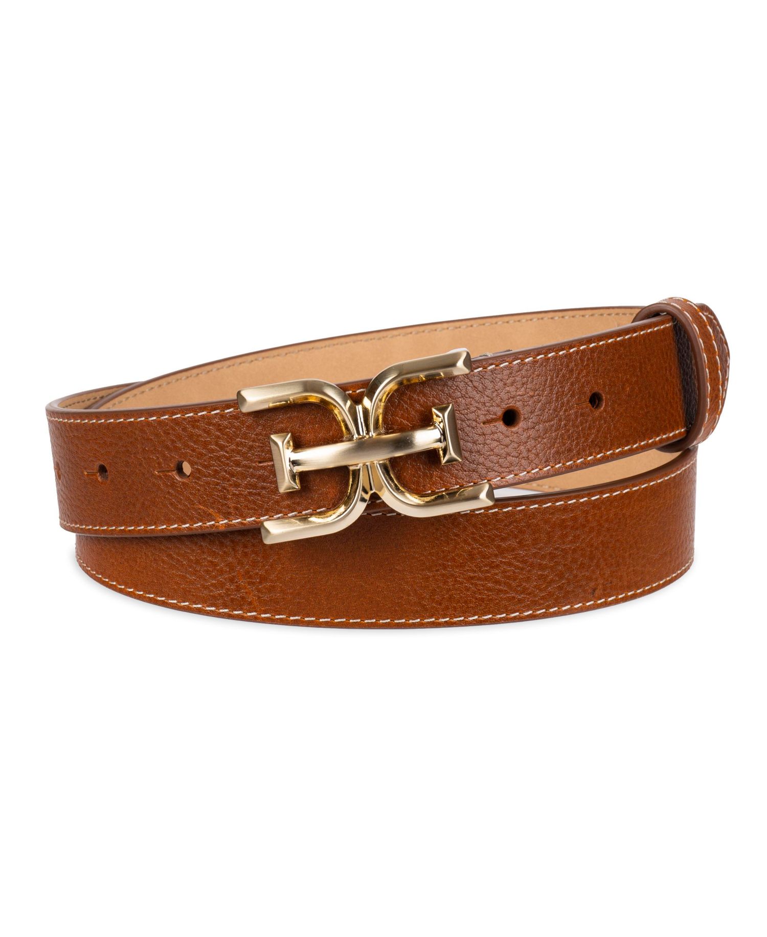 Women's Slim Double-E Plaque Buckle Belt