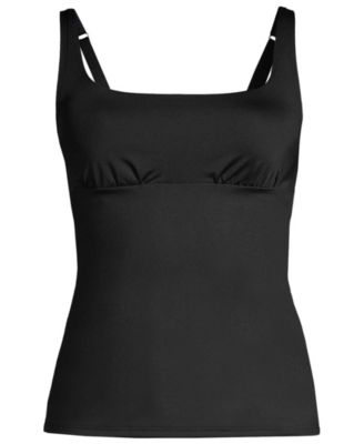 Women's DD-Cup Square Neck Underwire Tankini Swimsuit Top Adjustable Straps