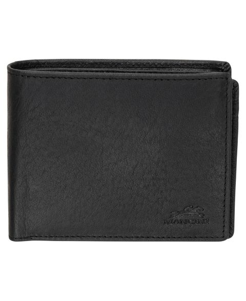 Мужской кошелёк Mancini Buffalo RFID Secure Center Wing Wallet with Coin Pocket, цвет: Чёрный