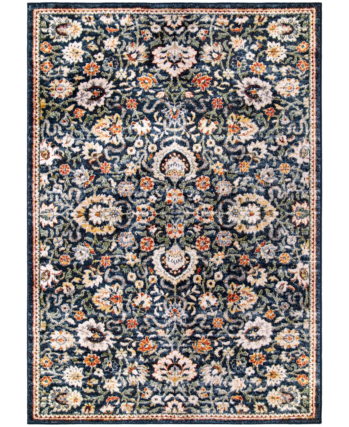 Orian Imperial Tennyson Distressed 6'7in x 9'6in Area Rug - Navy