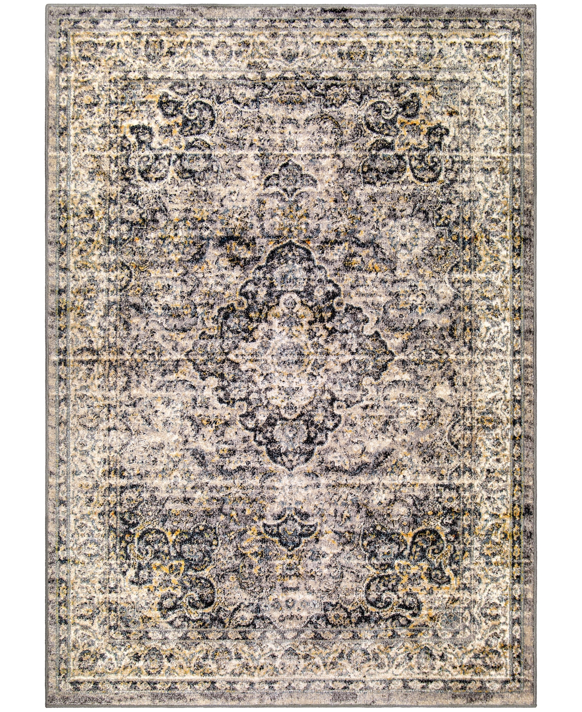 Palmetto Living Orian Imperial Kelly Distressed 5'3" X 7'6" Area Rug In Gray