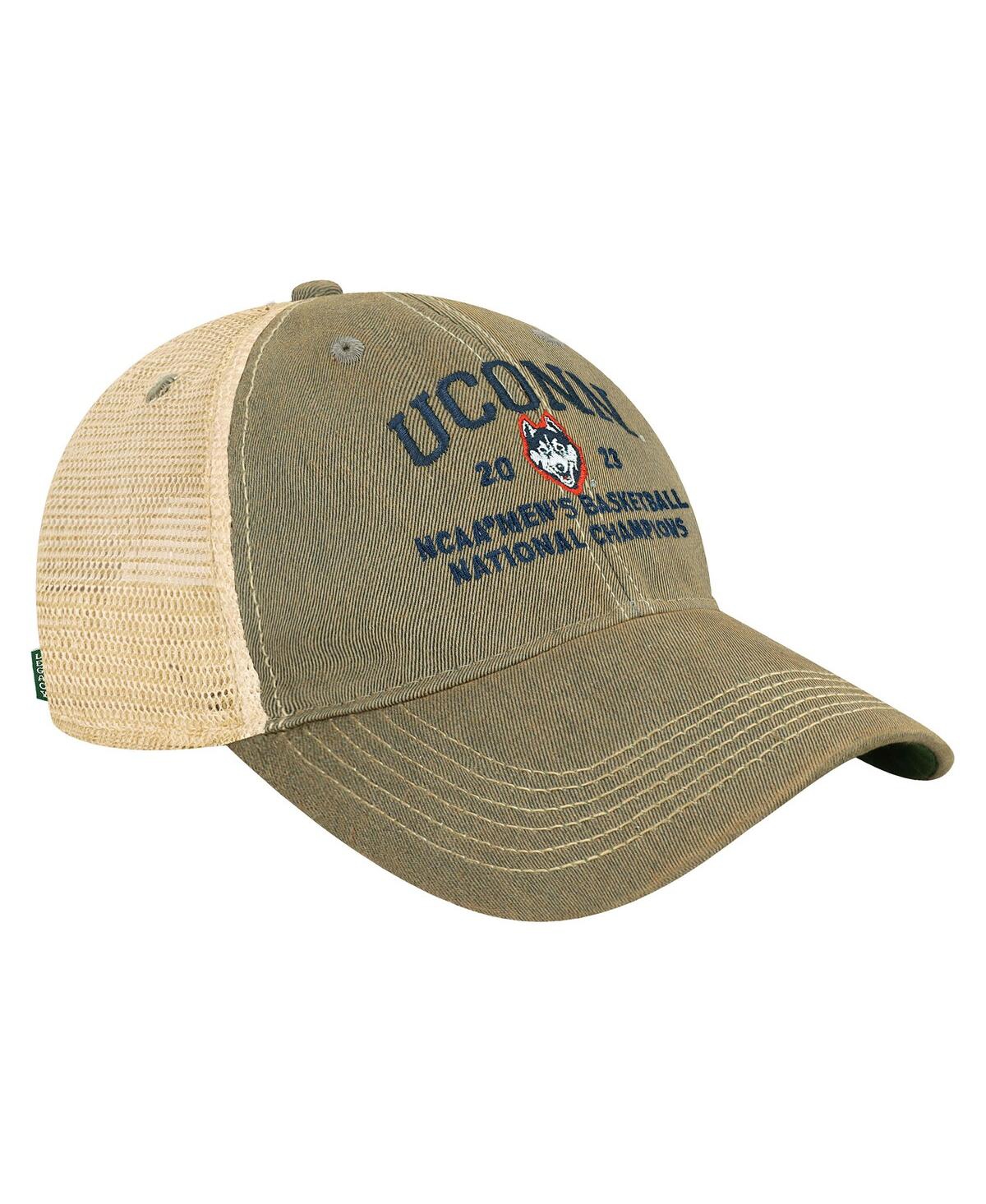 Men's Legacy Athletic Gray UConn Huskies 2023 Ncaa Men's Basketball National Champions Arch Distressed Trucker Adjustable Hat - Gray
